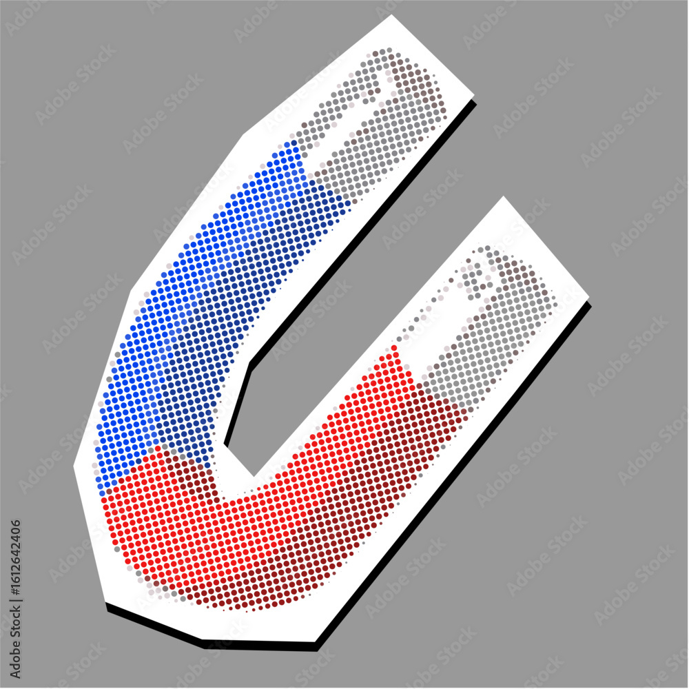 Poster magnet dotted collage element pointillize in paper torn vector. it's ideal for concepts of attractio