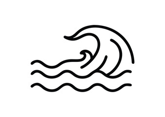 Naklejka premium Sea wave line art Vector Illustration