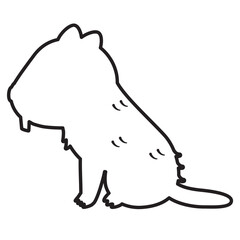 横向きのビーバーの線画