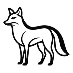 Solid color Tibetan Fox animal vector design