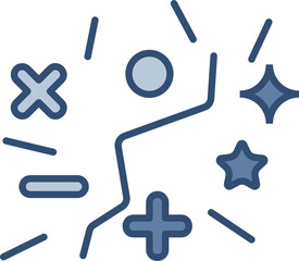 Obraz premium Confetti vector icon with transparent background. Changeable blue color design.