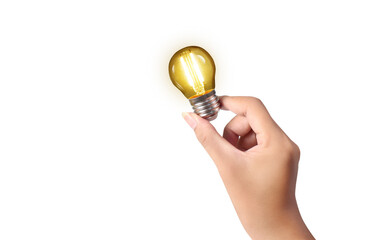 light bulb in hand Business Concepts, Business Approaches and Success in Finance, Banking and Investment