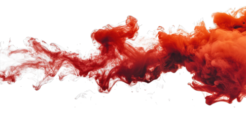 Abstract Red And White Smoke Cloud On Transparent Background