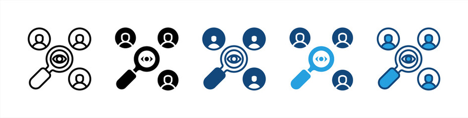 Observation icon set multiple style collection