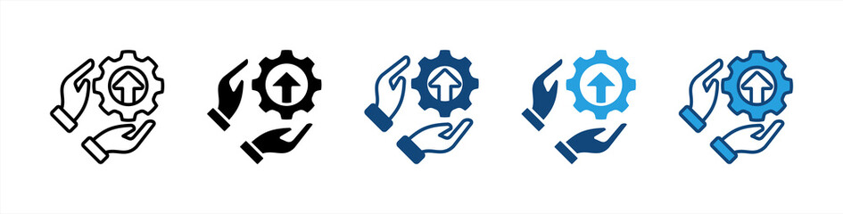 Development icon set multiple style collection