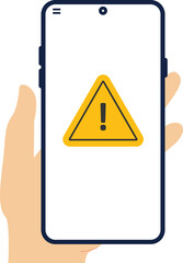 Scam alert red message on browser window. Scam sign label isolated on screen computer. Vector illustration.

