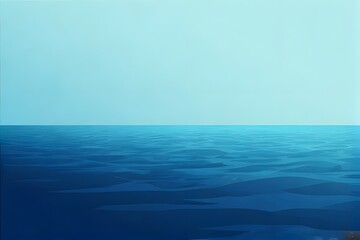 Obraz premium A serene view of the ocean with a clear blue sky and gentle waves creating a calming atmosphere