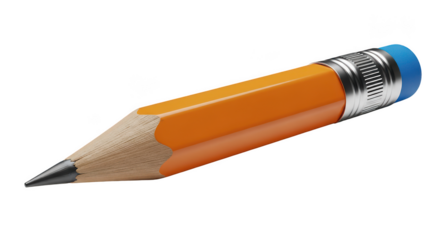 Sharp orange pencil, perfect for writing, drawing, and creative projects, ready to bring ideas to life with a modern, vibrant design