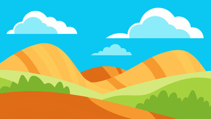 Obraz premium cartoon ridge and clouds mountain sky