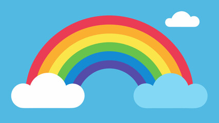 cartoon sky with rainbow colorful bright