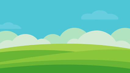 clear sky with green plains horizon