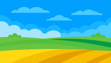 Fototapeta premium vast fields blue sky