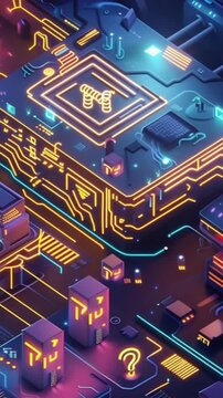 Intricate isometric 3D illustration 4K Videos