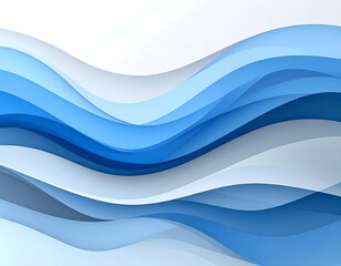 Obraz premium Abstract wave design in shades of blue and white