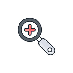 Zoom In icon design with white background stock illustration