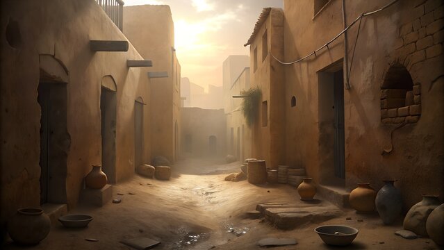 Civilization Ancient, Indus Valley Civilization Ancient City Streets and Mud-Brick Houses &ndash; Historical Realism