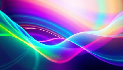 Abstract colorful sound waves radiating outwards, vibrant gradient,  signal,  modern