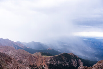 Pikes peak Colorado photography in an overcast weather.