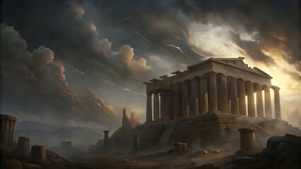 Obraz premium Civilization Ancient, Indus Valley Civilization Ancient City Streets and Mud-Brick Houses – Historical Realism