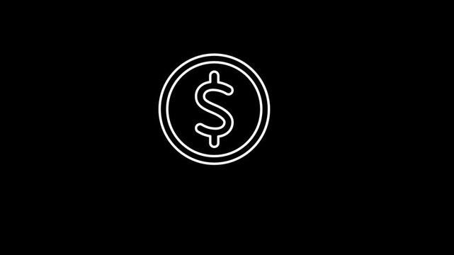 Animated profit & loss icons in thin line style