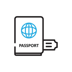 Passport and  Stamp logo icon illustration