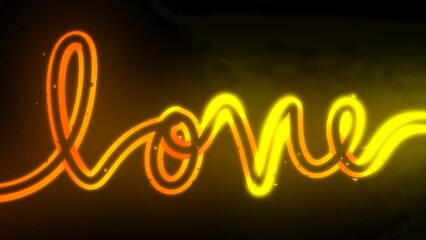 love word in yellow background