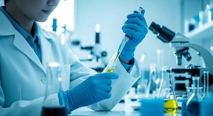 Researcher in a laboratory setting conducting scientific research