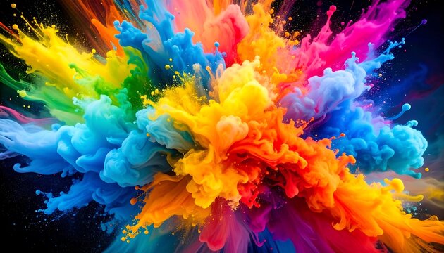 Exploding colors in a vibrant abstract - Powered by Adobe