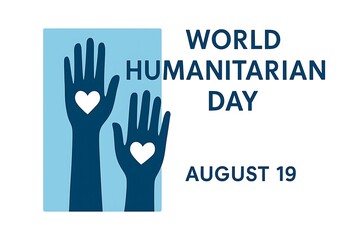 Fototapeta premium World humanitarian day august hands hearts