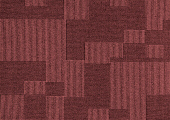 Textured carpet for office and hotel floors with dark and light checkered patterns in red color.