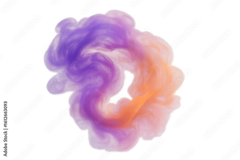 Aufkleber vibrant purple and orange smoke swirling in circular pattern, generating dynamic abstract visual eff