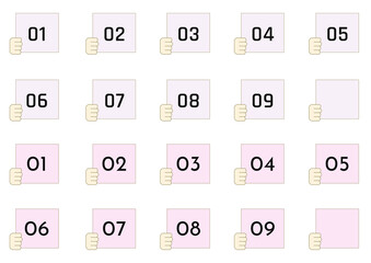 Hand Holding Numbered Sign Icons: Vector Set for Lists, Steps, and Presentations