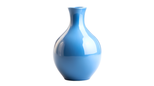 A light blue ceramic vase isolated on white background