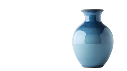A light blue ceramic vase isolated on white background