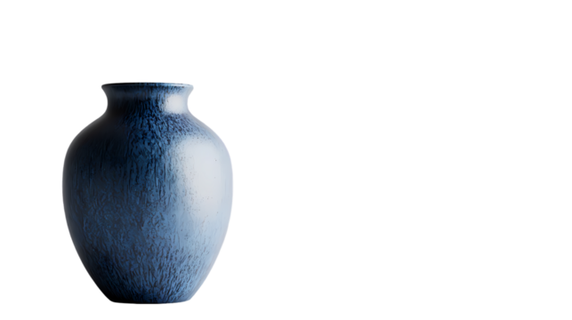A light blue ceramic vase isolated on white background