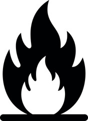 Black fire icon silhouette