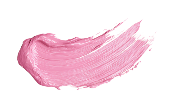 A smooth pink paint smear isolated on transparent background
