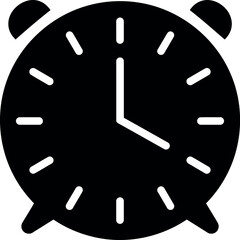 Black alarm clock icon silhouette
