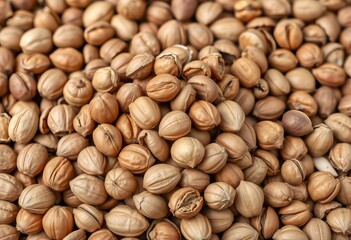 A small pile of mixed raw nuts, shells discarded,  variety,  organic