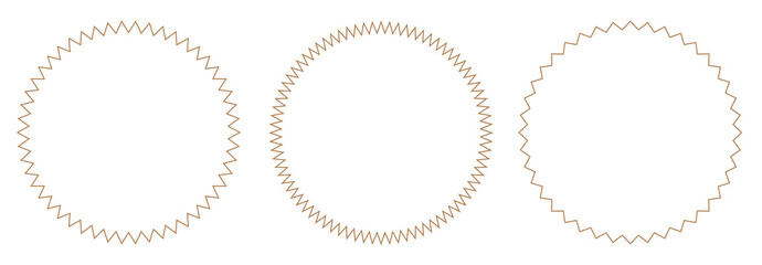 It is a circular illustration with a sawtooth shape.