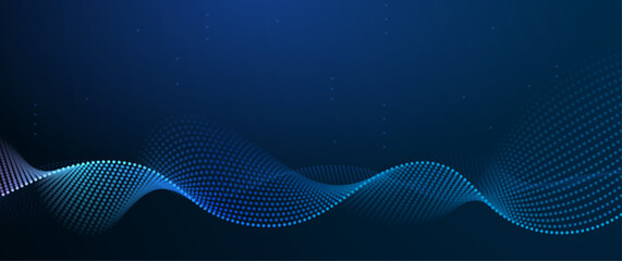 Vector abstract dynamic, wave - flow mesh particles. Illustration futuristic, network technology background. Design for banner, wallpaper. Futuristic, digital datum network and science concept