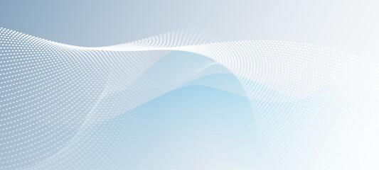 Vector abstract wave line pattern and dot line particle on white, gray color background. Modern graphic design. Flowing halftone, gradient curve shape for data futuristic, technology background