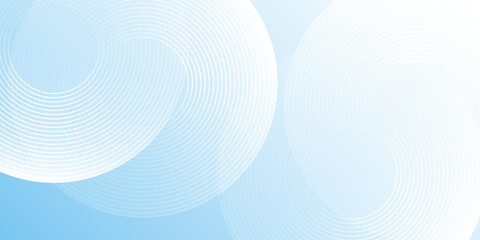 Modern minimalist banner background, pastel colorful, blue and white gradations. Circle effect style art modern abstract