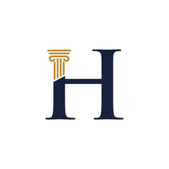 Elegant initial pillar, law firm, lawyer logo