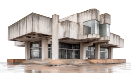 Abandoned Shopping Mall background isolated on a Transparent background, PNG file.