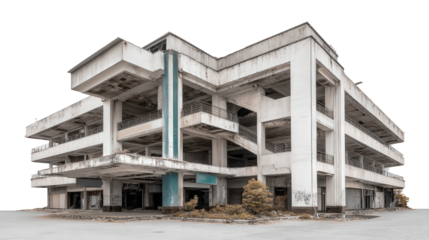 Abandoned Shopping Mall background isolated on a Transparent background, PNG file.