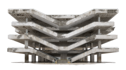 Abandoned Shopping Mall background isolated on a Transparent background, PNG file.