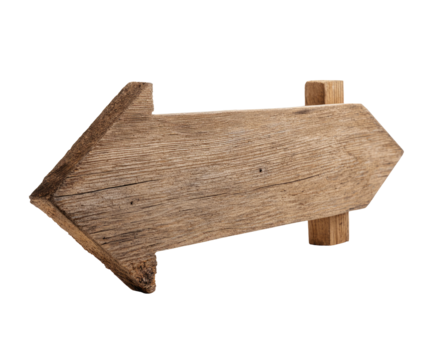 Wooden arrow sign