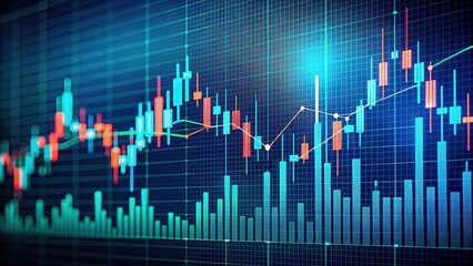 stock market trading graph and candlestick chart