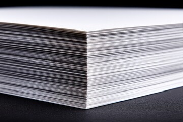 Close-up stack of white paper